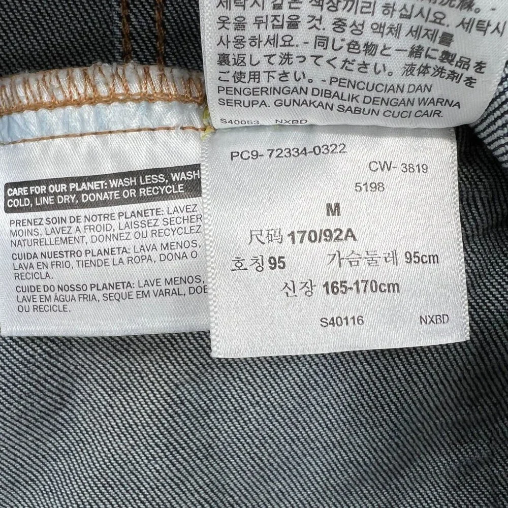 Levis Button Medium Wash Cotton Denim Jean Jacket sz M - Picture 12 of 15